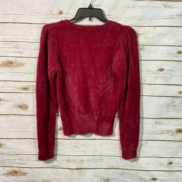 Astr The Label Women's V-Neck Red Crop Sweater Size S/M - Picture 3 of 5